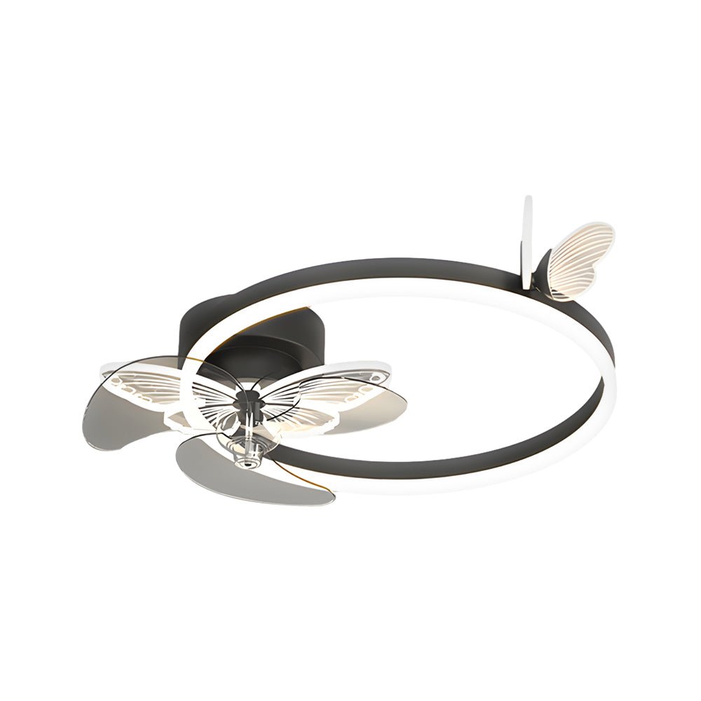Ring Acrylic Butterflies 3-Step Dimming Modern Ceiling Fan Light