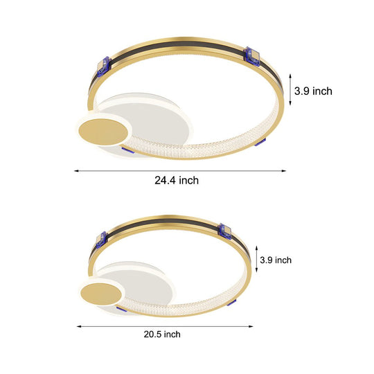 Creative Ring Ceiling Light with 3-Step Dimming