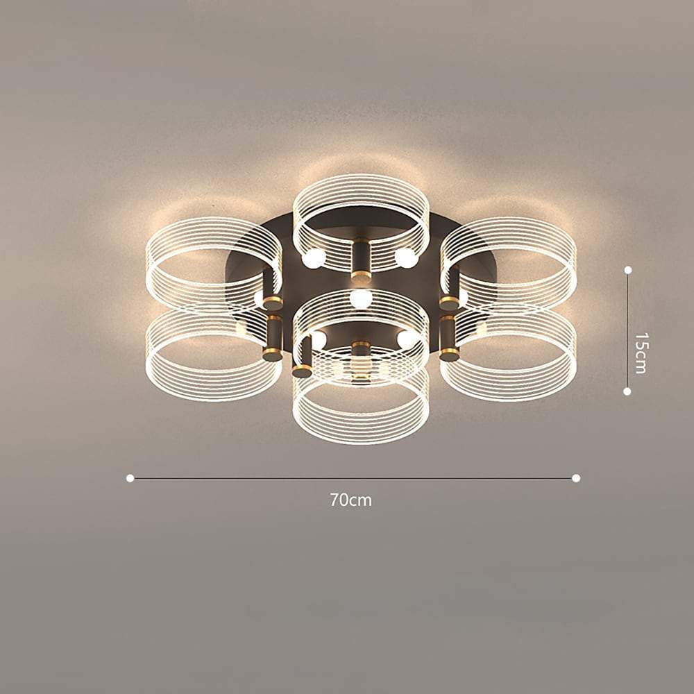Circles Modernist LED Flush Mount Crystal Ceiling Light
