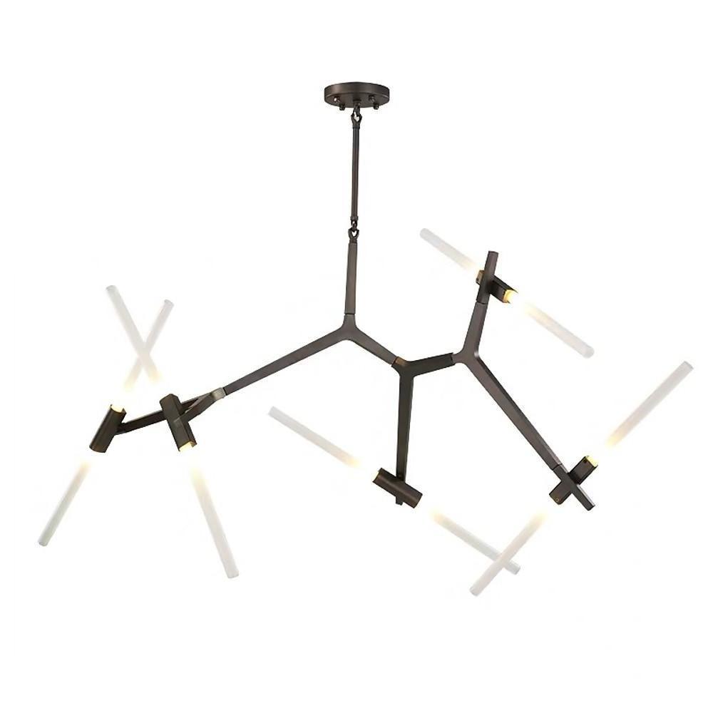 Industrial Sputnik 10-Light LED Chandelier – Black & Gold