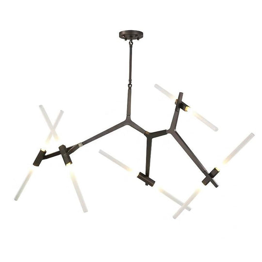 Industrial Sputnik 10-Light LED Chandelier – Black & Gold