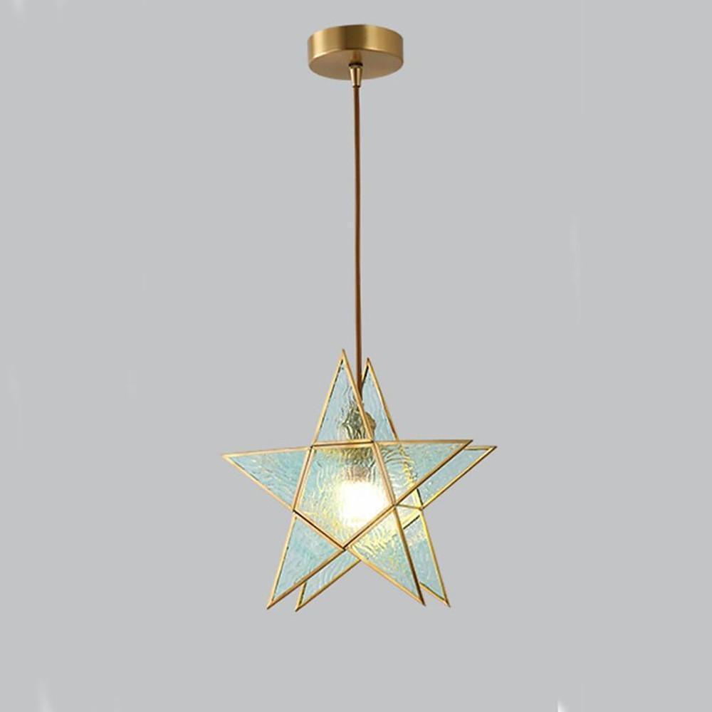 Double Star LED Copper & Glass Pendant Light