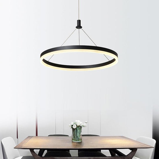 Corona 12" 16" 24" Wide Circle LED Ring Glow Modern Chandelier Pendant Light
