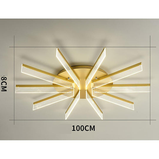 12 Lights Circular Linear Design LED Nordic Flush Mount Ceiling Light