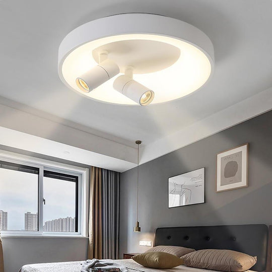 LED Circle White & Black Flush Mount Ceiling Light