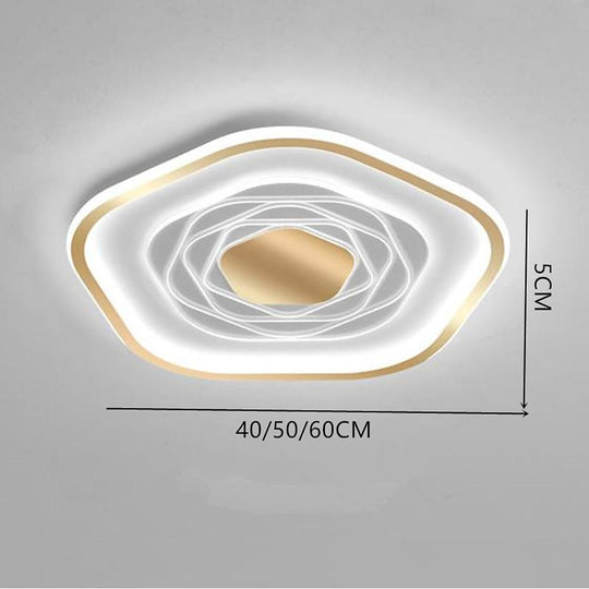 Hexagonal Acrylic LED Ceiling Light – Modern Artistic Flush Mount