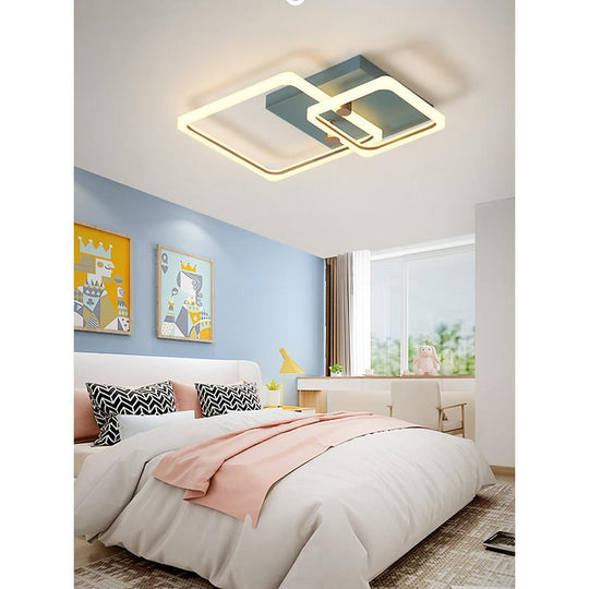 Squares Artistic Dimmable LED Modern Ceiling Light Flush Mount Lamp