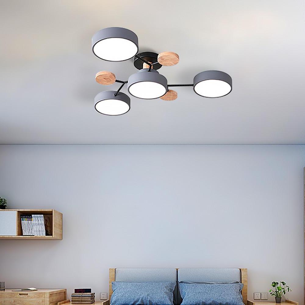 Sputnik – Artistic Metal and Wood Chandelier for Kids Room, Bedroom, and Living Spaces