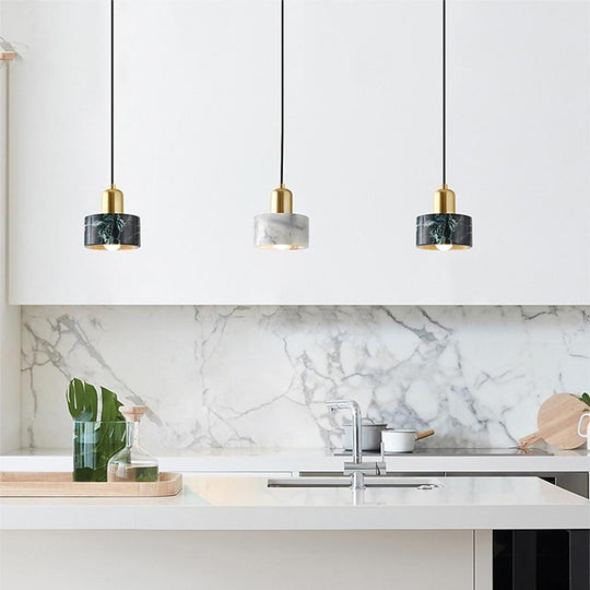 Nordic Ceramic Pendant Lighting Marble Metal Ceiling Light