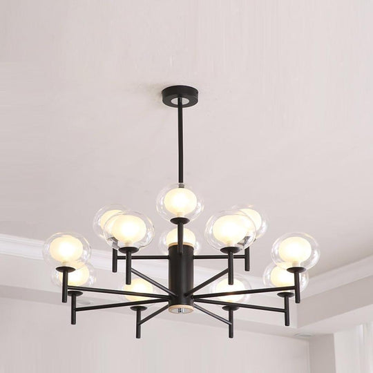 Nordic Style Sputnik Chandelier with 12 Glass Bulbs