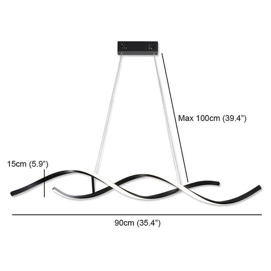 Wave Design Modern LED Pendant Light for Elegant Interiors