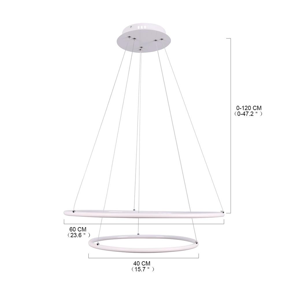 Modern LED 2-Ring Minimalist Geometric Chandelier
