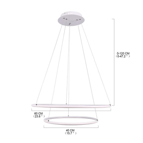 Modern LED 2-Ring Minimalist Geometric Chandelier