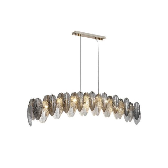 Romantic Creative Feathers Glass Chandelier – Three-Step Dimming Modern Light