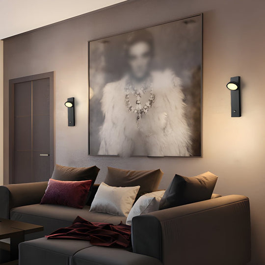 Rotatable Head Modern Spotlight Wall Lamp – Touch Control, Adjustable