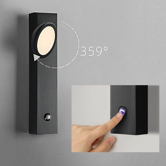 Rotatable Head Modern Spotlight Wall Lamp – Touch Control, Adjustable