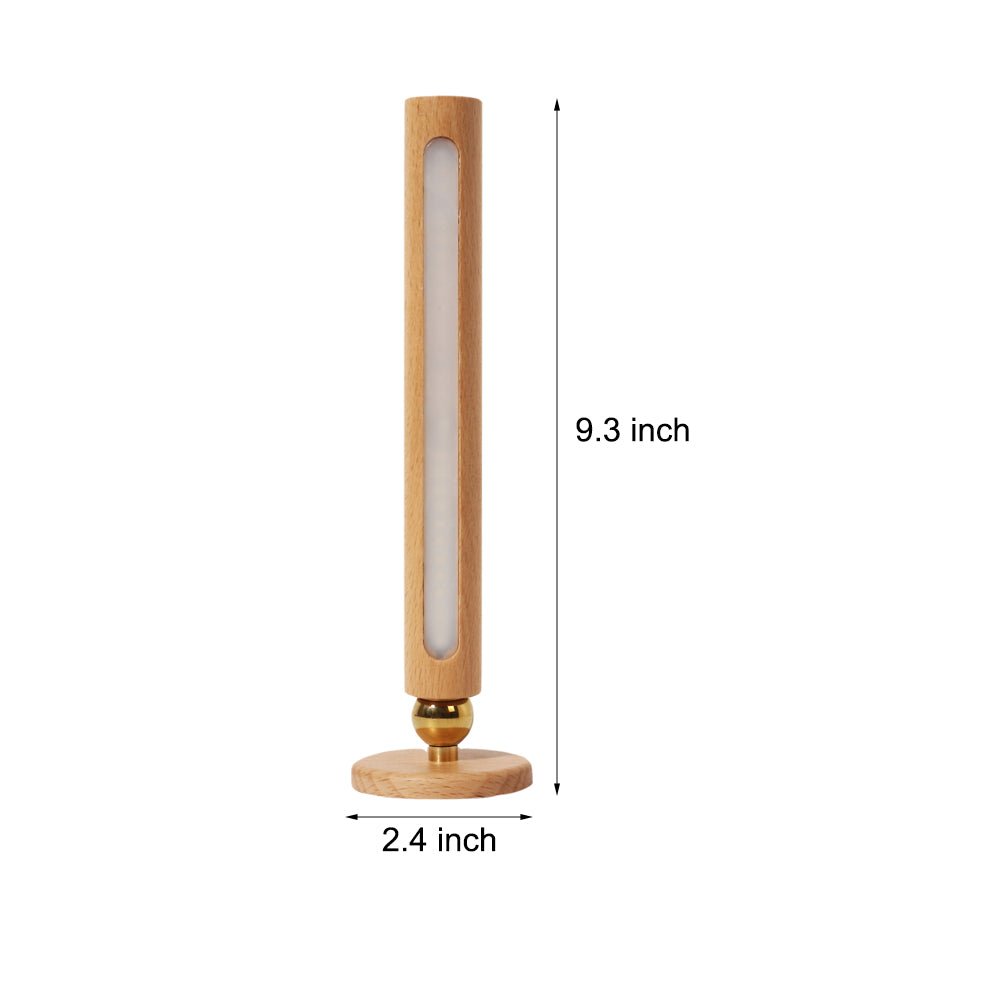 Rotation Wood LED Portable Magnetic Touch Night Light