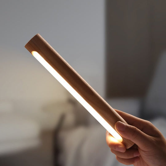 Rotation Wood LED Portable Magnetic Touch Night Light