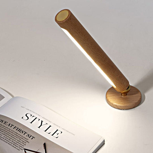 Rotation Wood LED Portable Magnetic Touch Night Light