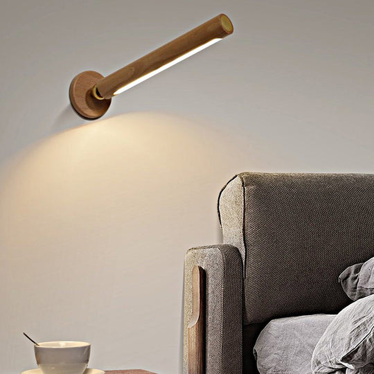 Rotation Wood LED Portable Magnetic Touch Night Light