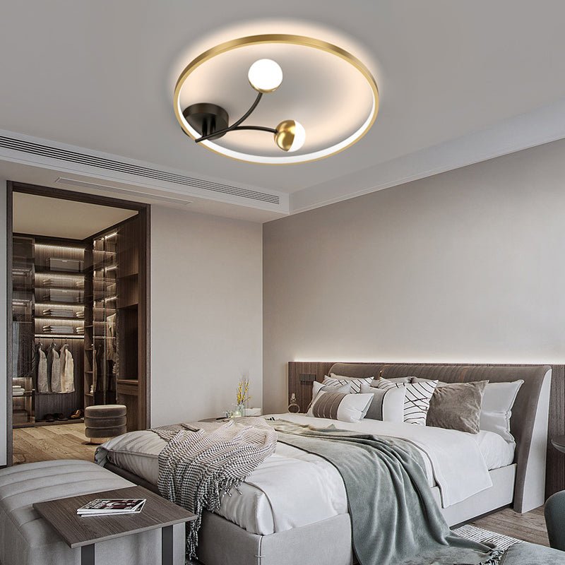 Round 2 Acrylic Ball Flower Three Step Dimming LED Modern Ceiling Light Fixture