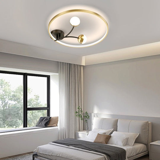 Round 2 Acrylic Ball Flower Three Step Dimming LED Modern Ceiling Light Fixture
