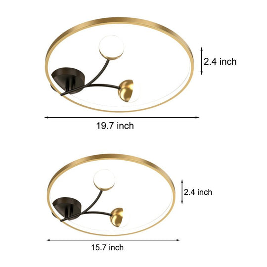 Round 2 Acrylic Ball Flower Three Step Dimming LED Modern Ceiling Light Fixture