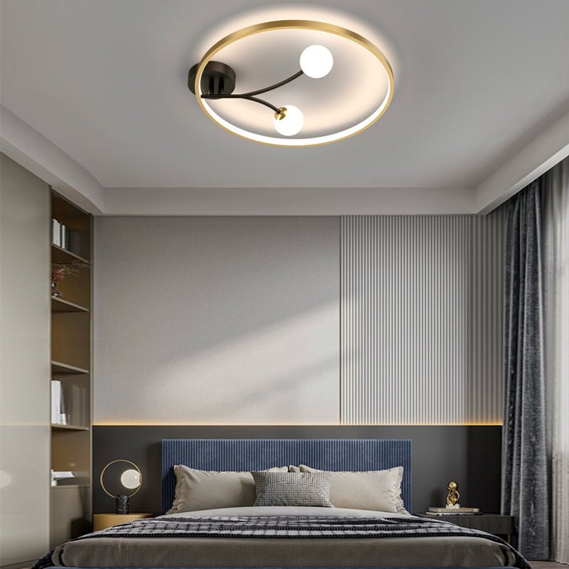 Round 2 Acrylic Ball Flower Three Step Dimming LED Modern Ceiling Light Fixture