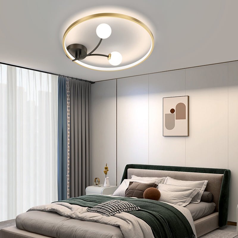 Round 2 Acrylic Ball Flower Three Step Dimming LED Modern Ceiling Light Fixture