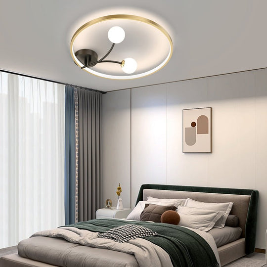 Round 2 Acrylic Ball Flower Three Step Dimming LED Modern Ceiling Light Fixture