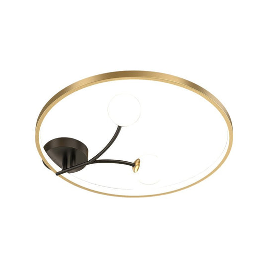 Round 2 Acrylic Ball Flower Three Step Dimming LED Modern Ceiling Light Fixture