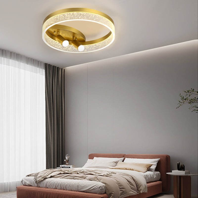 Round Three Step Dimming LED Creative Modern Ceiling Light with Two Spotlights