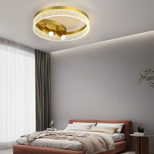 Round Three Step Dimming LED Creative Modern Ceiling Light with Two Spotlights