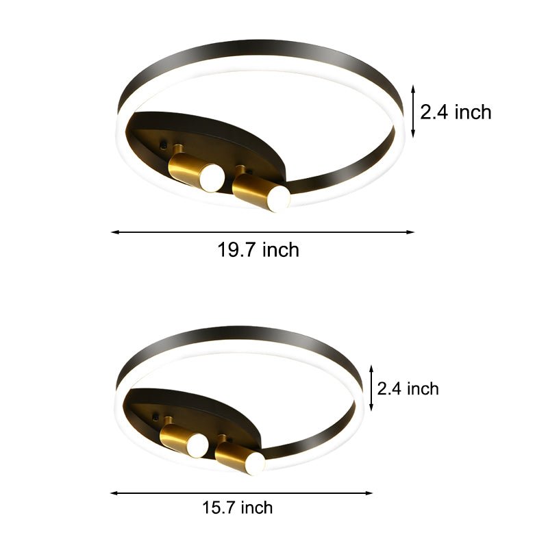 Round Three Step Dimming LED Creative Modern Ceiling Light with Two Spotlights
