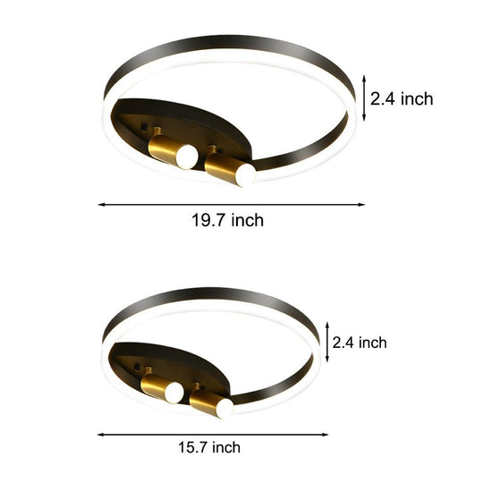 Round Three Step Dimming LED Creative Modern Ceiling Light with Two Spotlights