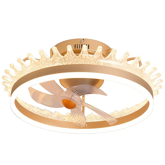 360° Rotating Round LED Ceiling Fan with Silent Operation and Remote Control