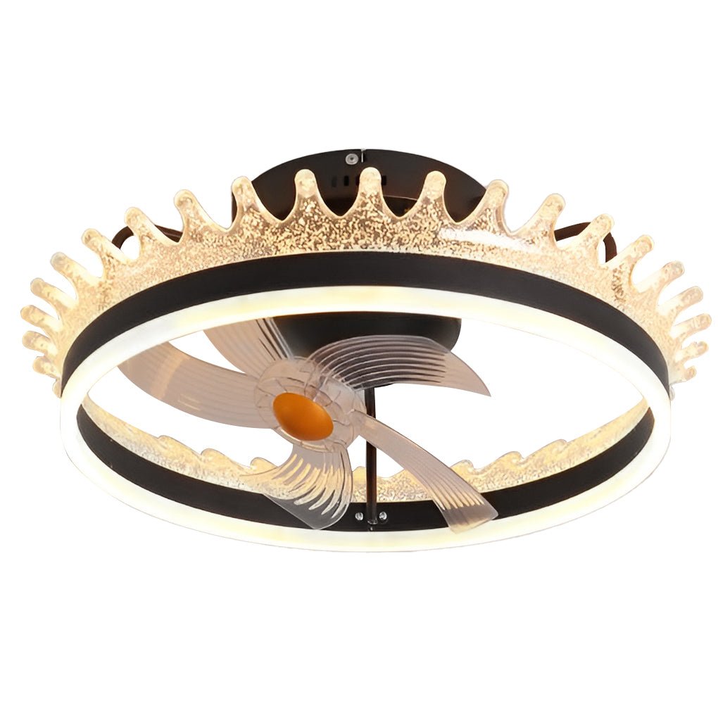 360° Rotating Round LED Ceiling Fan with Silent Operation and Remote Control
