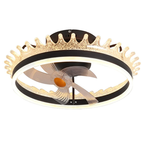 360° Rotating Round LED Ceiling Fan with Silent Operation and Remote Control
