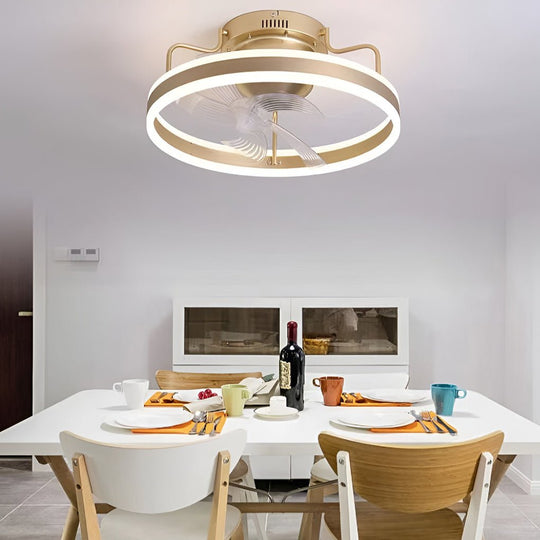 360° Rotating Round LED Ceiling Fan with Silent Operation and Remote Control