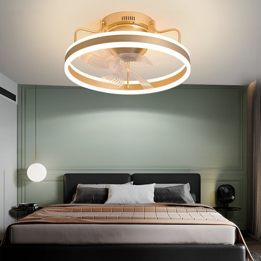 360° Rotating Round LED Ceiling Fan with Silent Operation and Remote Control