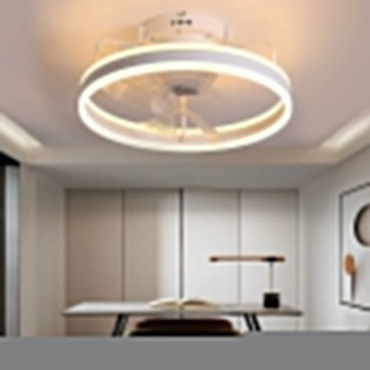 360° Rotating Round LED Ceiling Fan with Silent Operation and Remote Control