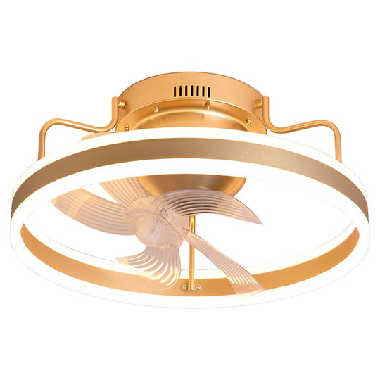 360° Rotating Round LED Ceiling Fan with Silent Operation and Remote Control