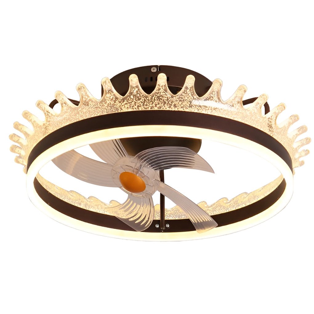 360° Rotating Round LED Ceiling Fan with Silent Operation and Remote Control