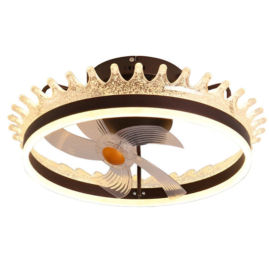 360° Rotating Round LED Ceiling Fan with Silent Operation and Remote Control