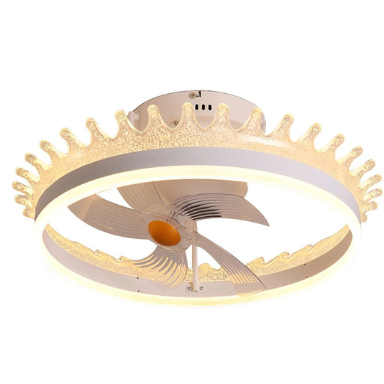 360° Rotating Round LED Ceiling Fan with Silent Operation and Remote Control
