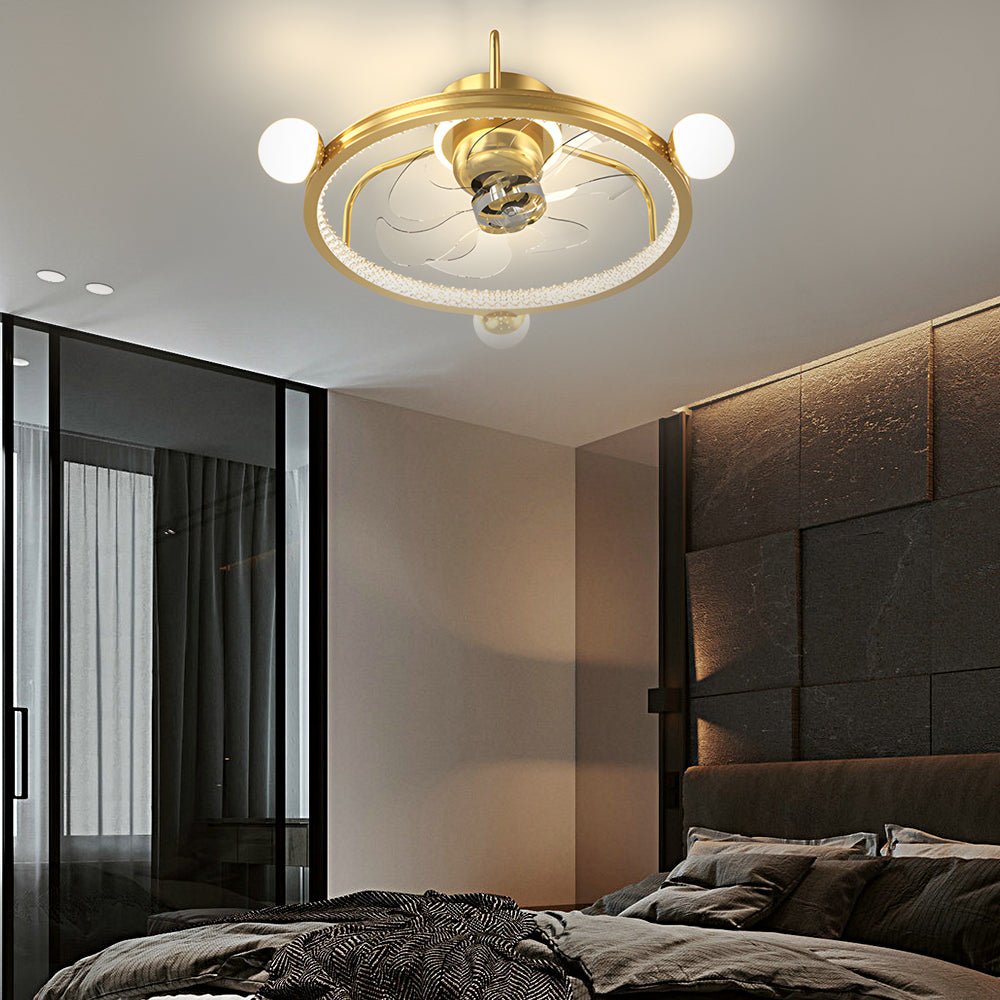 Round Acrylic Ball Decor Ceiling Fan Light