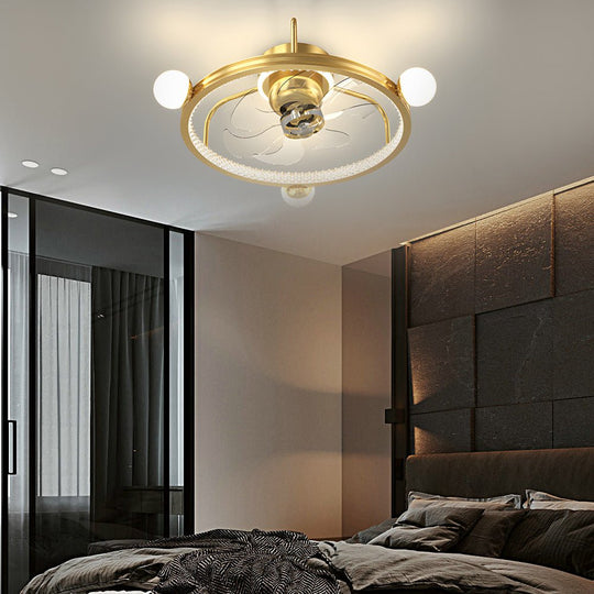 Round Acrylic Ball Decor Ceiling Fan Light