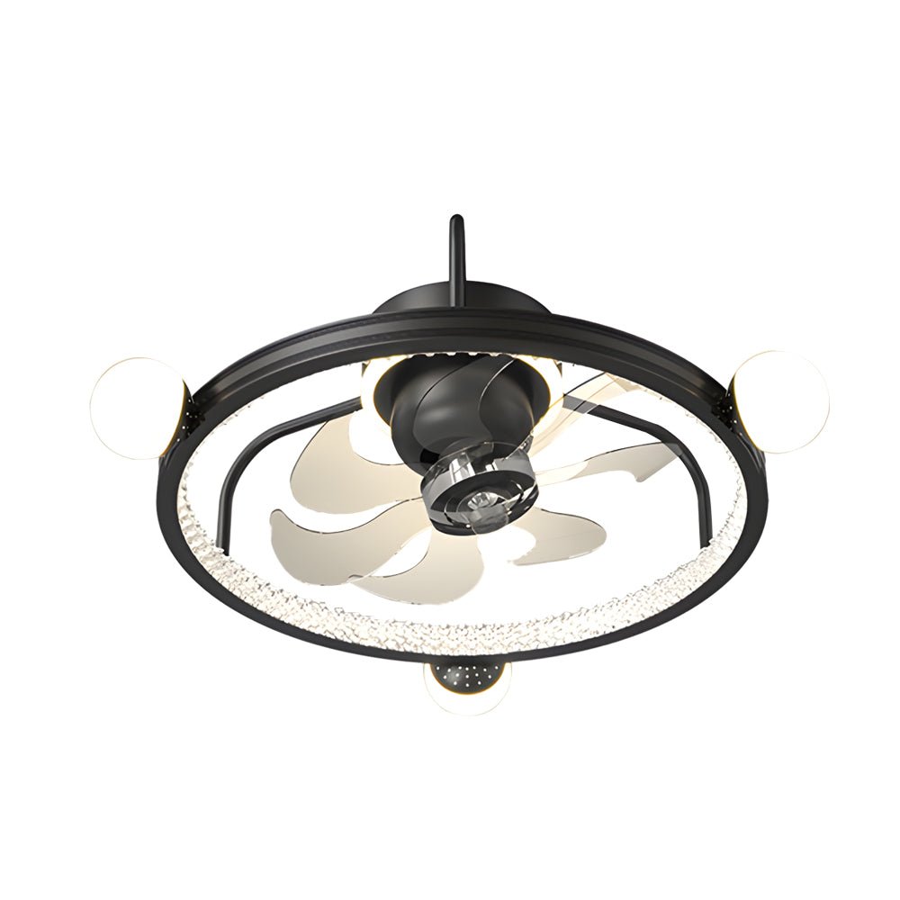 Round Acrylic Ball Decor Ceiling Fan Light