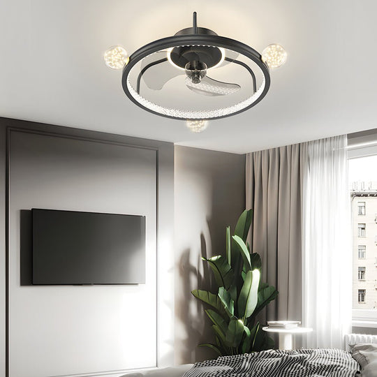 Round Acrylic Ball Decor Ceiling Fan Light