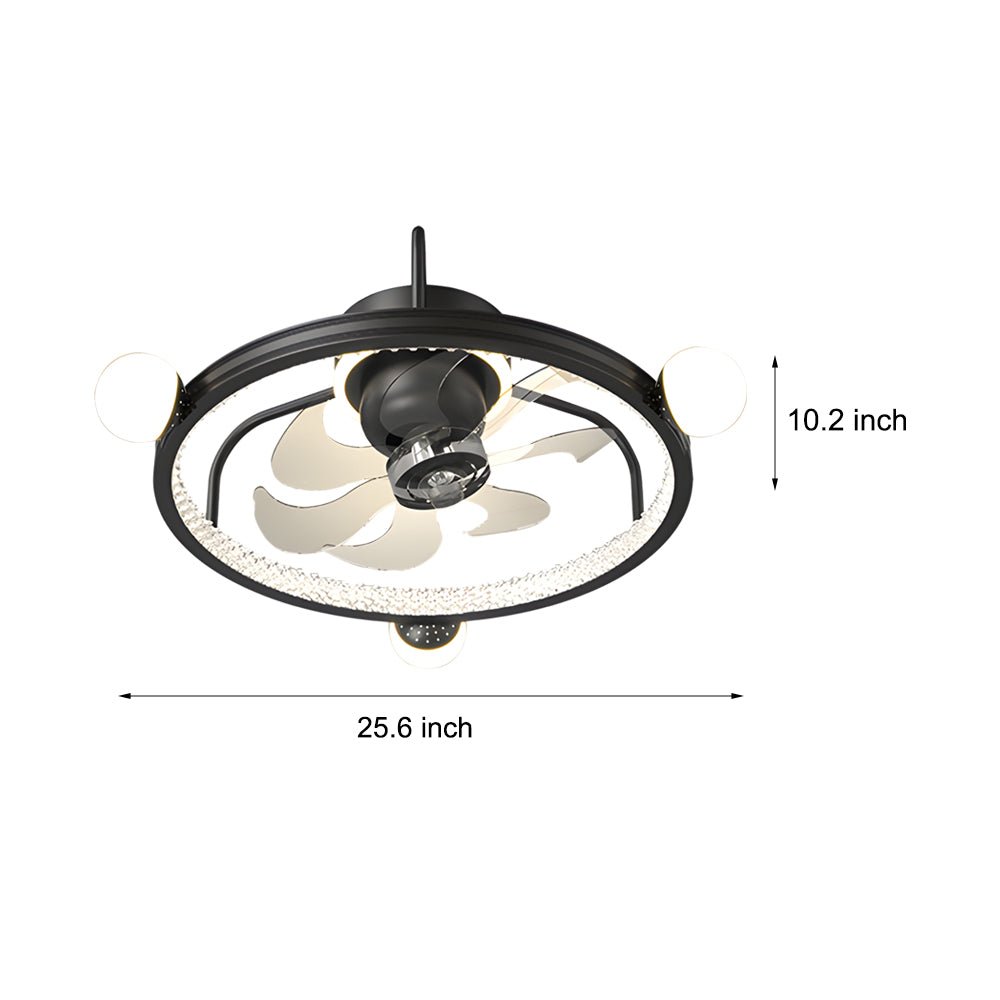 Round Acrylic Ball Decor Ceiling Fan Light